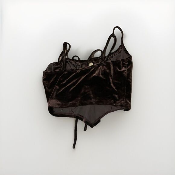 Bear Dance Brown Velvet Bustier Corset Top Small Fairycore Renaissance Y2K - Picture 2 of 4